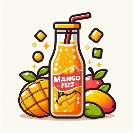 Cocktail. Vector illustration of a glass of fresh fruit juice on a white background.のイラスト素材