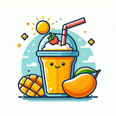 Vector illustration of cactus in a pot on the background of the desert.のイラスト素材