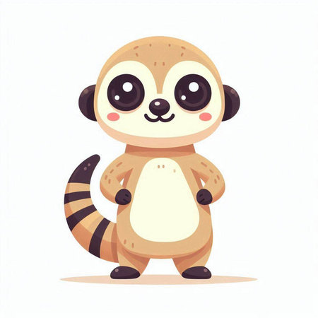 Cute baby lemur vector illustration. Cute animal character.のイラスト素材