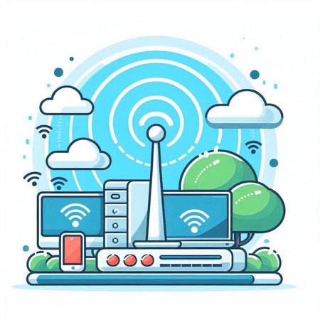 Memorial day flat design concept with gravestones and american symbols vector illustrationのイラスト素材