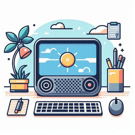 Illustration of Cute Girl Dress with Clothes Hanger.のイラスト素材