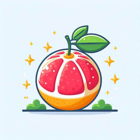 Grapefruit, vector illustration, isolated on a white background.のイラスト素材