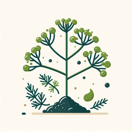 Vector illustration of a stylized green tree with roots and leaves.のイラスト素材