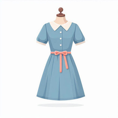 Fashionable dress on a mannequin. Vector illustration.のイラスト素材