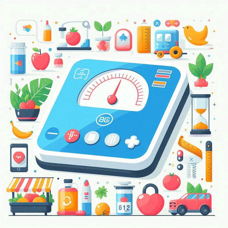 Flat design vector illustration concept of healthy lifestyle, weight loss, diet and nutrition.のイラスト素材