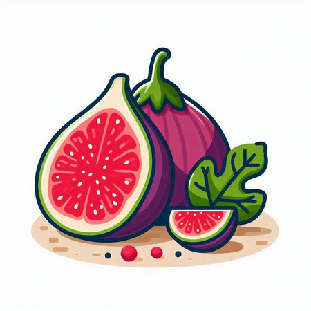 Figs and figs on a white background. Vector illustration.のイラスト素材