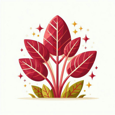 Vector illustration of a stylized red leaves on a white background.のイラスト素材