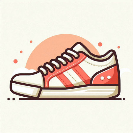 Sneakers icon in flat style. Vector illustration of sneakers.のイラスト素材