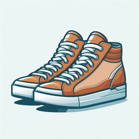 Sneakers on a white background. Vector illustration of sneakers.のイラスト素材