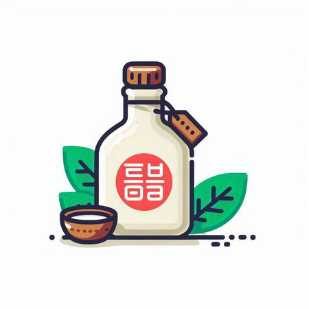 Soy sauce bottle icon. Vector illustration of soy sauce bottle.のイラスト素材