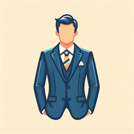 Businessman in a suit. Businessman in a suit. Vector illustrationのイラスト素材