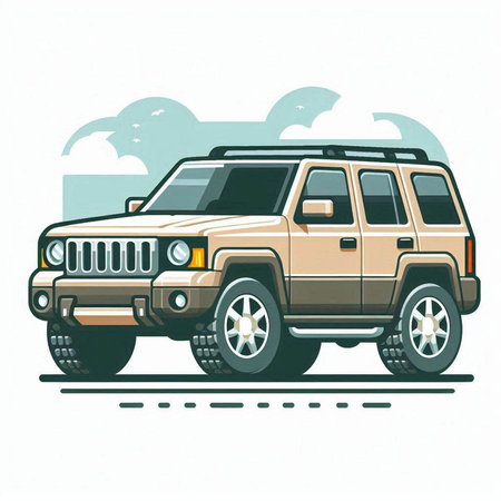 Vector illustration of the off-road vehicle. Off-road vehicle.のイラスト素材