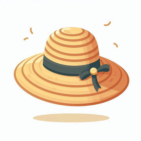 Summer hat. Vector illustration in cartoon style. Isolated on white background.のイラスト素材