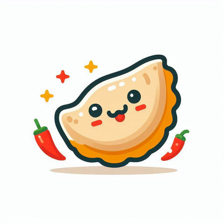Cute and kawaii mexican burrito. Vector illustrationのイラスト素材
