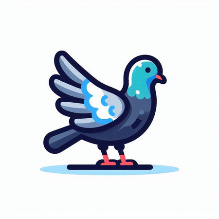 Pigeon icon. Vector illustration in flat style isolated on white background.のイラスト素材