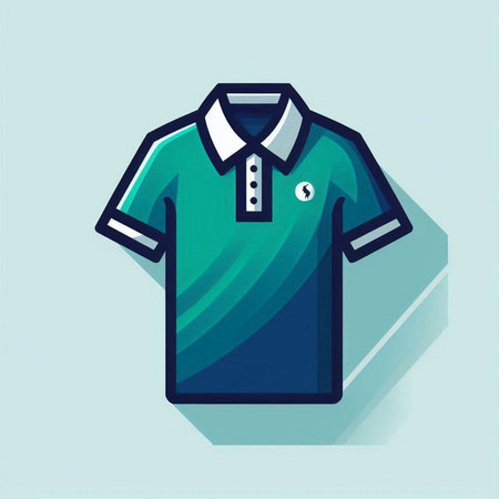 Polo shirt icon. Flat color vector illustration. Isolated on white backgroundのイラスト素材