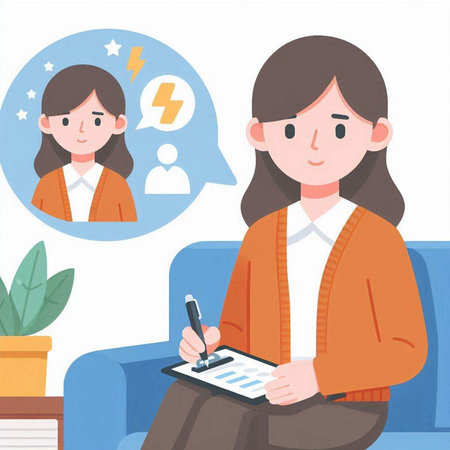 Illustration of a young woman having a meeting with a female psychologistのイラスト素材