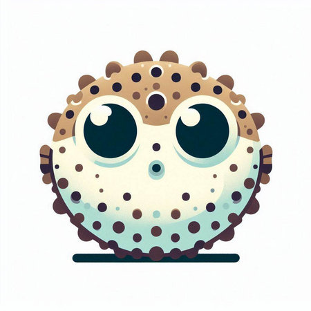 Cute cartoon monster with eyes and mouth on white background. Vector illustration.のイラスト素材