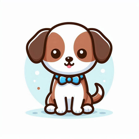 Cute cartoon dog. Vector illustration isolated on a white background.のイラスト素材