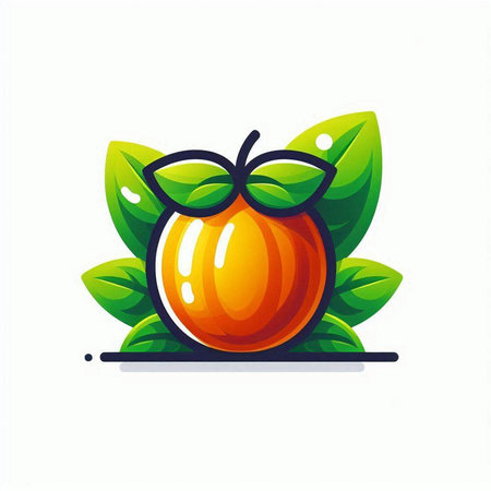Orange fruit logo design template. Vector illustration of fresh organic healthy food.のイラスト素材