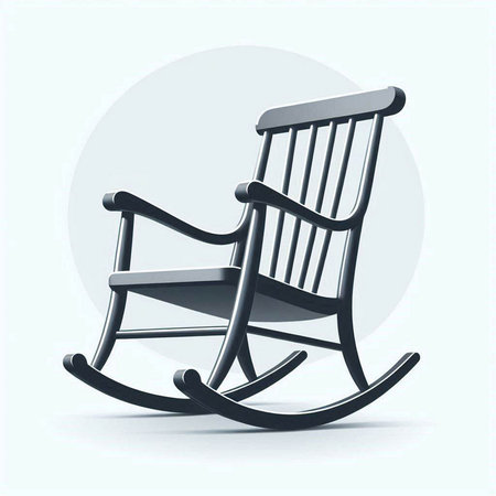 Vector illustration of rocking chair. Isolated object on white background.のイラスト素材