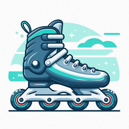 Roller skates on white background. Vector illustration in flat style.のイラスト素材