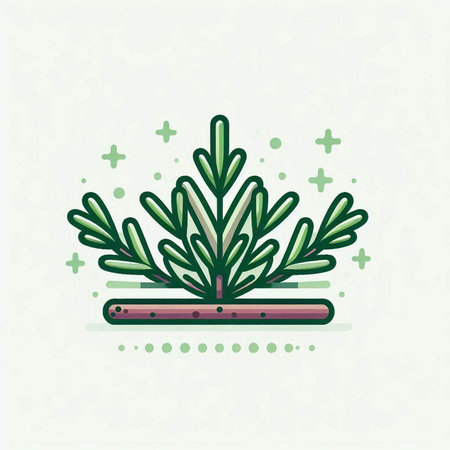 Pine tree icon. Vector illustration in modern linear flat style.のイラスト素材