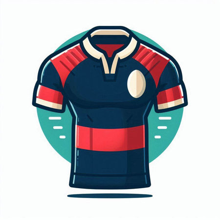 Rugby jersey isolated on a white background. Vector illustration.のイラスト素材
