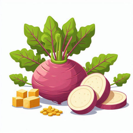 Beetroot vector illustration isolated on white background. Vegetable illustration.のイラスト素材