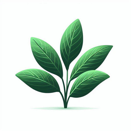 Green leaves isolated on a white background. Vector illustration. Eps 10.のイラスト素材