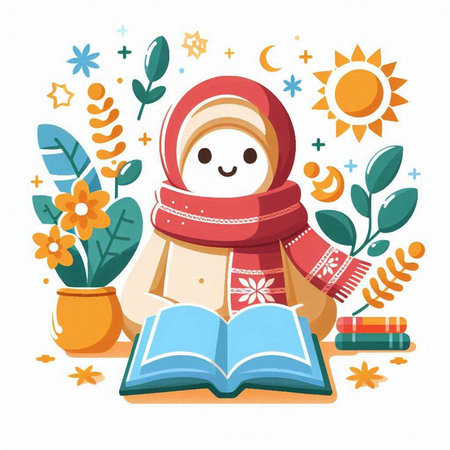 Matryoshka - Russian traditional doll and book. Vector illustration.のイラスト素材