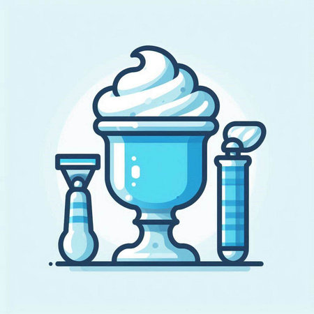 Ice cream and shaker icon. Vector illustration in flat style.のイラスト素材