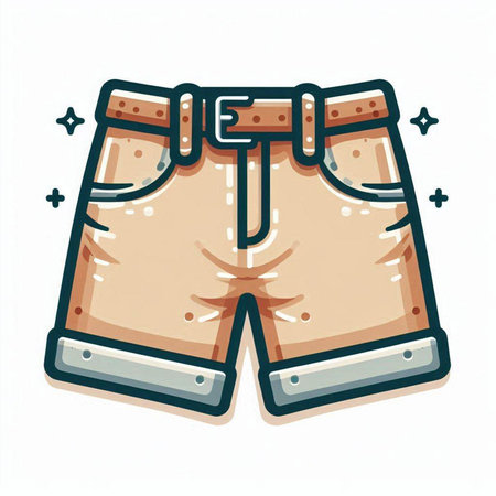 Vector illustration of a pair of shorts on a white background. Cartoon style.のイラスト素材