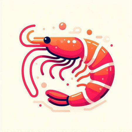 Shrimp vector illustration. Seafood icon. Seafood icon.のイラスト素材
