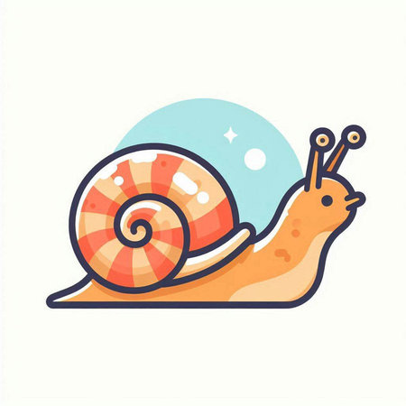 Snail icon. Isolated on white background. Vector illustration.のイラスト素材