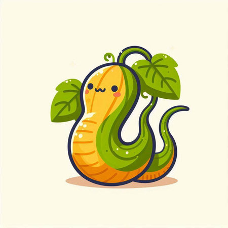 Cute snake mascot. Vector flat cartoon kawaii character illustrationのイラスト素材