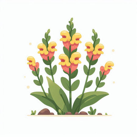 Flower vector illustration isolated on white background. Flat cartoon style.のイラスト素材