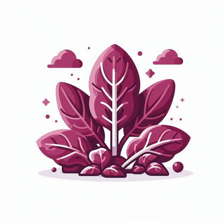 Illustration of a bunch of fresh spinach isolated on a white backgroundのイラスト素材