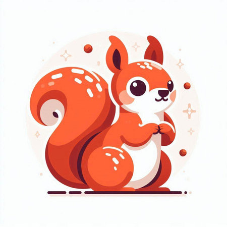 Cute squirrel. Vector illustration in flat style. Cartoon character.のイラスト素材