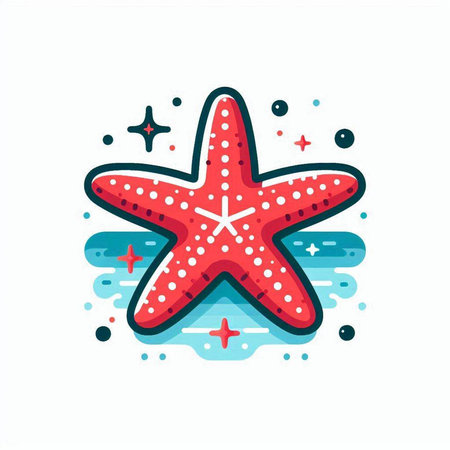 Starfish icon. Vector illustration in flat style isolated on white background.のイラスト素材