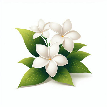 Frangipani flower isolated on white background. Vector illustration.のイラスト素材