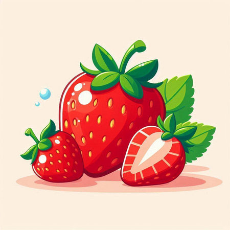 Strawberry vector illustration. Vector illustration of fresh berry.のイラスト素材