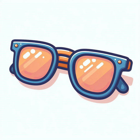Sunglasses icon isolated on white background. Cartoon style vector illustration.のイラスト素材