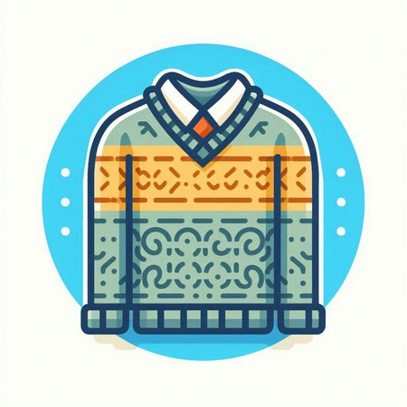 Woolen sweater icon. Knitted winter clothing. Vector illustrationのイラスト素材
