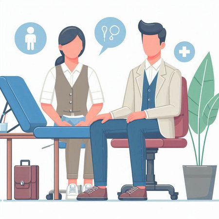 Vector illustration of male and female office workers sitting on chairs and talkingのイラスト素材