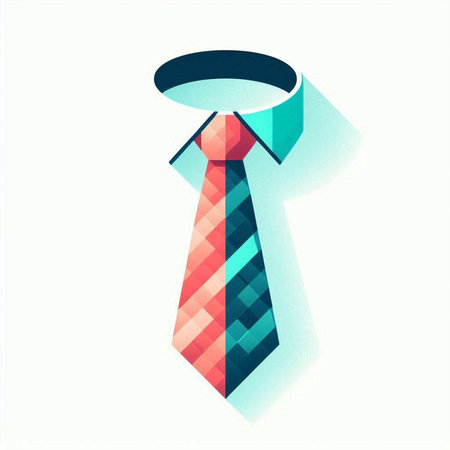 Vector illustration of colorful necktie isolated on white background. Tie icon.のイラスト素材