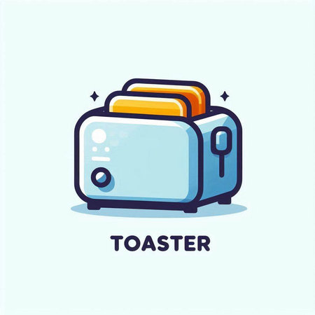 Toaster icon. Vector illustration of a toaster with toasts.のイラスト素材