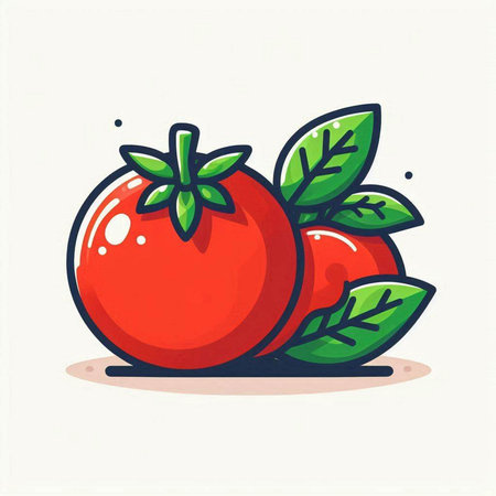 Illustration of a tomato on a white background. Vector illustration.のイラスト素材