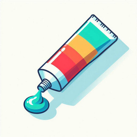 Vector illustration of a tube of paint on a white background. Vector illustration.のイラスト素材
