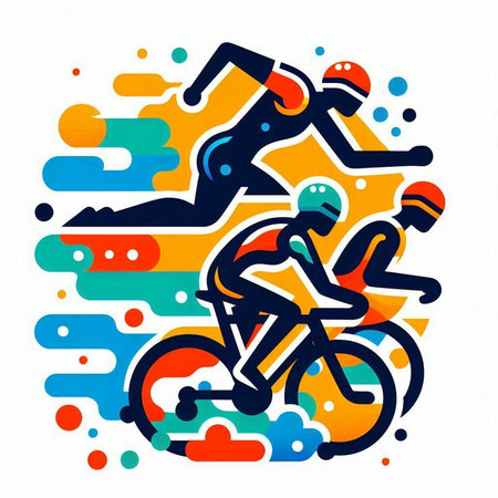 Cyclists Riding Bicycle, extreme sport, vector illustration eps10のイラスト素材